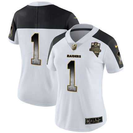 Women's Raiders Gold Arch Smoke Vapor Jersey - All Stitched LVRAI_KDZ - KINDOZY