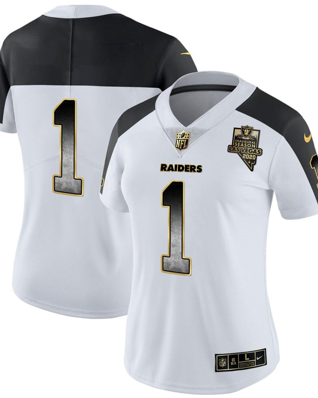 Women's Raiders Gold Arch Smoke Vapor Jersey - All Stitched LVRAI_KDZ - KINDOZY
