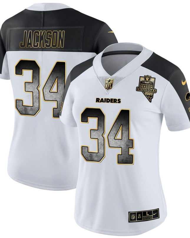 Women's Raiders Gold Arch Smoke Vapor Jersey - All Stitched LVRAI_KDZ - KINDOZY
