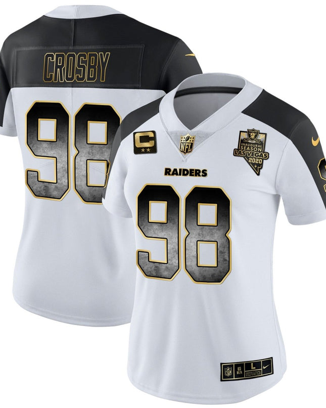 Women's Raiders Gold Arch Smoke Vapor Jersey - All Stitched LVRAI_KDZ - KINDOZY