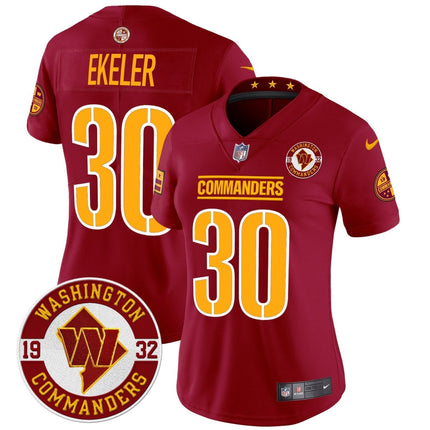 Women's Washington Commanders 2024 Vapor Limited Jersey - Est. 1932 Patch - All Stitched WASCOM_KDZ - KINDOZY