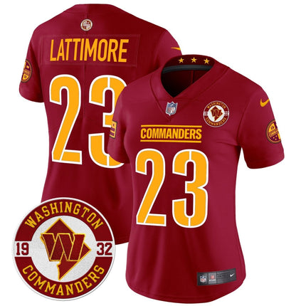 Women's Washington Commanders 2024 Vapor Limited Jersey - Est. 1932 Patch - All Stitched WASCOM_KDZ - KINDOZY