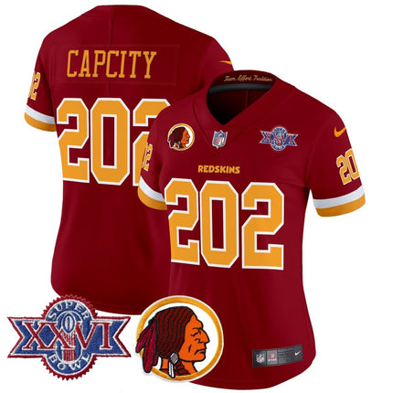 Women's Washington Redskins Throwback 1992 Super Bowl XXVI Patch Vapor Limited Jersey V2 - All Stitched - KINDOZY