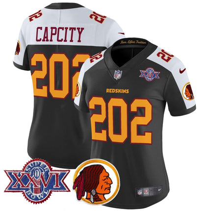 Women's Washington Redskins Throwback 1992 Super Bowl XXVI Patch Vapor Limited Jersey V2 - All Stitched - KINDOZY