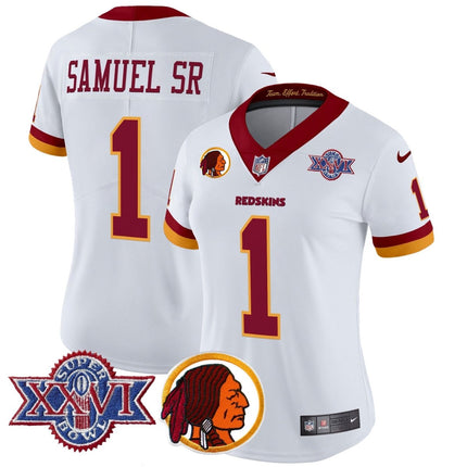 Women's Washington Redskins Throwback 1992 Super Bowl XXVI Patch Vapor Limited Jersey V2 - All Stitched - KINDOZY