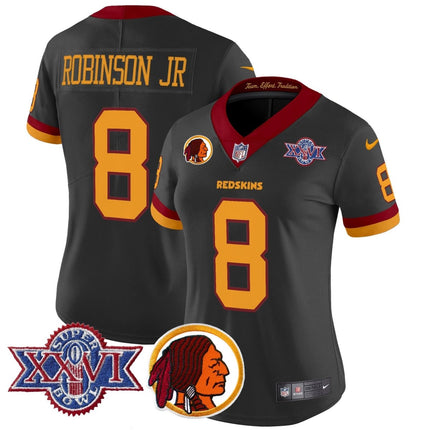 Women's Washington Redskins Throwback 1992 Super Bowl XXVI Patch Vapor Limited Jersey V2 - All Stitched - KINDOZY