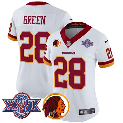 Women's Washington Redskins Throwback 1992 Super Bowl XXVI Patch Vapor Limited Jersey V2 - All Stitched - KINDOZY