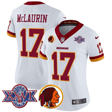 Women's Washington Redskins Throwback 1992 Super Bowl XXVI Patch Vapor Limited Jersey V2 - All Stitched - KINDOZY