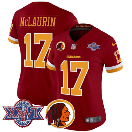 Women's Washington Redskins Throwback 1992 Super Bowl XXVI Patch Vapor Limited Jersey V2 - All Stitched - KINDOZY