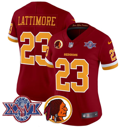 Women's Washington Redskins Throwback 1992 Super Bowl XXVI Patch Vapor Limited Jersey V2 - All Stitched - KINDOZY