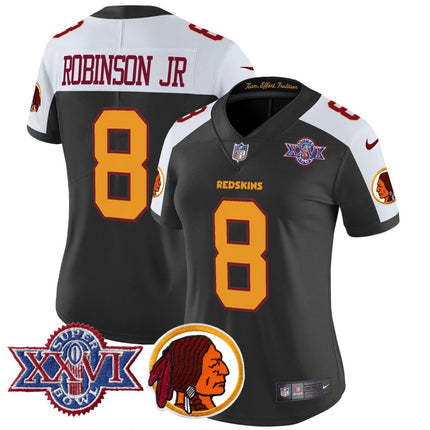 Women's Washington Redskins Throwback 1992 Super Bowl XXVI Patch Vapor Limited Jersey V2 - All Stitched - KINDOZY