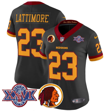 Women's Washington Redskins Throwback 1992 Super Bowl XXVI Patch Vapor Limited Jersey V2 - All Stitched - KINDOZY