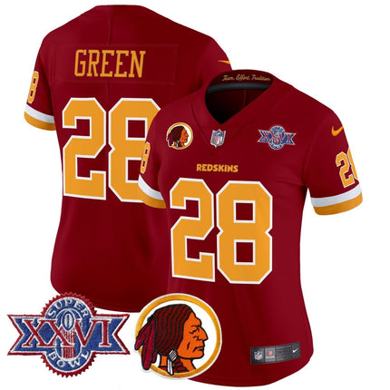 Women's Washington Redskins Throwback 1992 Super Bowl XXVI Patch Vapor Limited Jersey V2 - All Stitched - KINDOZY