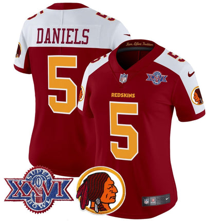 Women's Washington Redskins Throwback 1992 Super Bowl XXVI Patch Vapor Limited Jersey V2 - All Stitched - KINDOZY