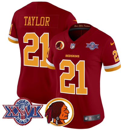 Women's Washington Redskins Throwback 1992 Super Bowl XXVI Patch Vapor Limited Jersey V2 - All Stitched - KINDOZY