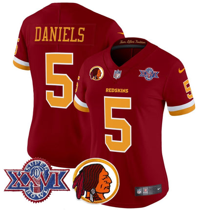 Women's Washington Redskins Throwback 1992 Super Bowl XXVI Patch Vapor Limited Jersey V2 - All Stitched - KINDOZY