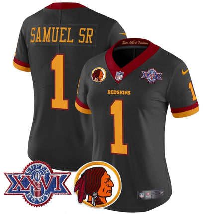 Women's Washington Redskins Throwback 1992 Super Bowl XXVI Patch Vapor Limited Jersey V2 - All Stitched - KINDOZY