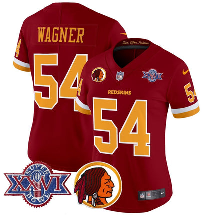 Women's Washington Redskins Throwback 1992 Super Bowl XXVI Patch Vapor Limited Jersey V2 - All Stitched - KINDOZY