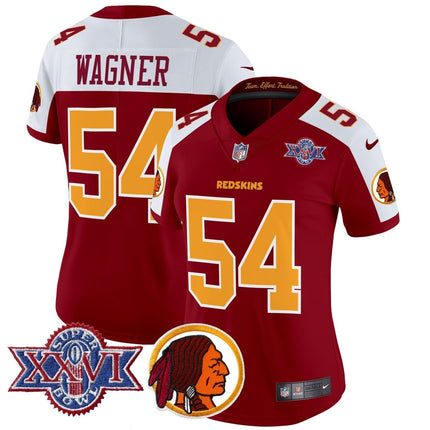 Women's Washington Redskins Throwback 1992 Super Bowl XXVI Patch Vapor Limited Jersey V2 - All Stitched - KINDOZY