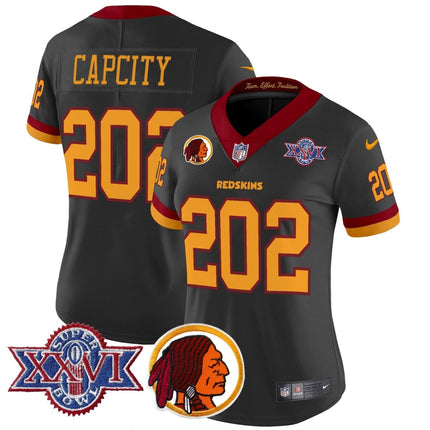 Women's Washington Redskins Throwback 1992 Super Bowl XXVI Patch Vapor Limited Jersey V2 - All Stitched - KINDOZY