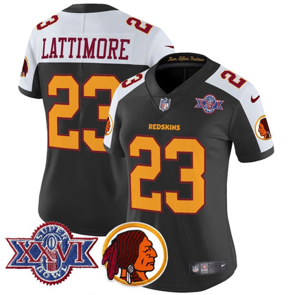 Women's Washington Redskins Throwback 1992 Super Bowl XXVI Patch Vapor Limited Jersey V2 - All Stitched - KINDOZY