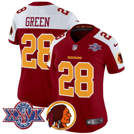 Women's Washington Redskins Throwback 1992 Super Bowl XXVI Patch Vapor Limited Jersey V2 - All Stitched - KINDOZY