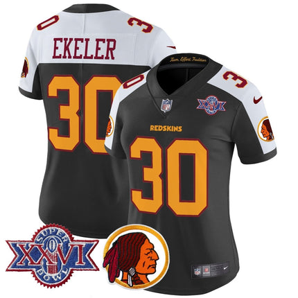 Women's Washington Redskins Throwback 1992 Super Bowl XXVI Patch Vapor Limited Jersey V2 - All Stitched - KINDOZY