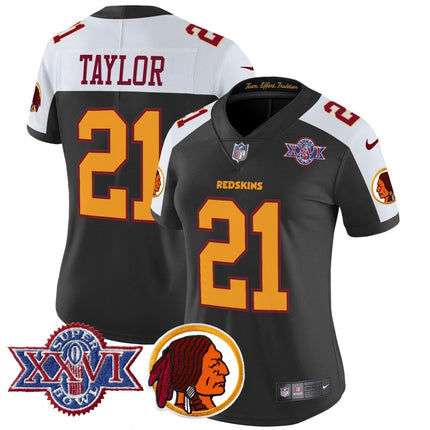 Women's Washington Redskins Throwback 1992 Super Bowl XXVI Patch Vapor Limited Jersey V2 - All Stitched - KINDOZY