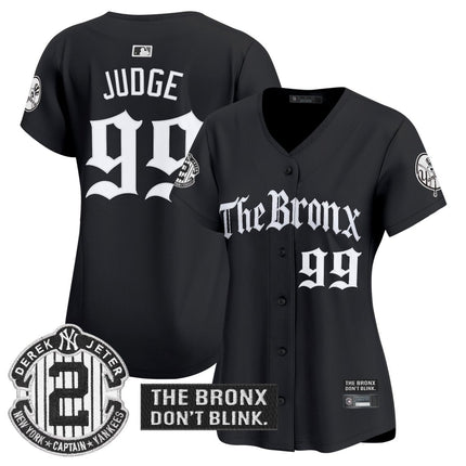 Women's Yankees 'The Bronx - Gothic Ink Drop Edition' Vapor Premier Limited Jersey - All Stitched - KINDOZY