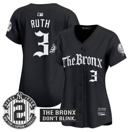 Women's Yankees 'The Bronx - Gothic Ink Drop Edition' Vapor Premier Limited Jersey - All Stitched - KINDOZY