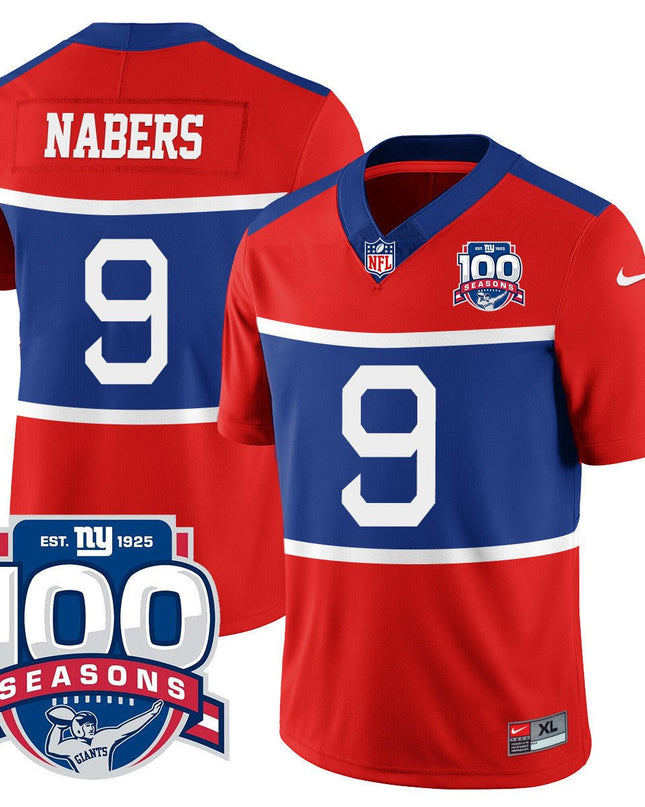 Youth's New York Giants "Century Red' 100TH Season Commemorative Jersey TLA - All Stitched NYG_KDZ - KINDOZY